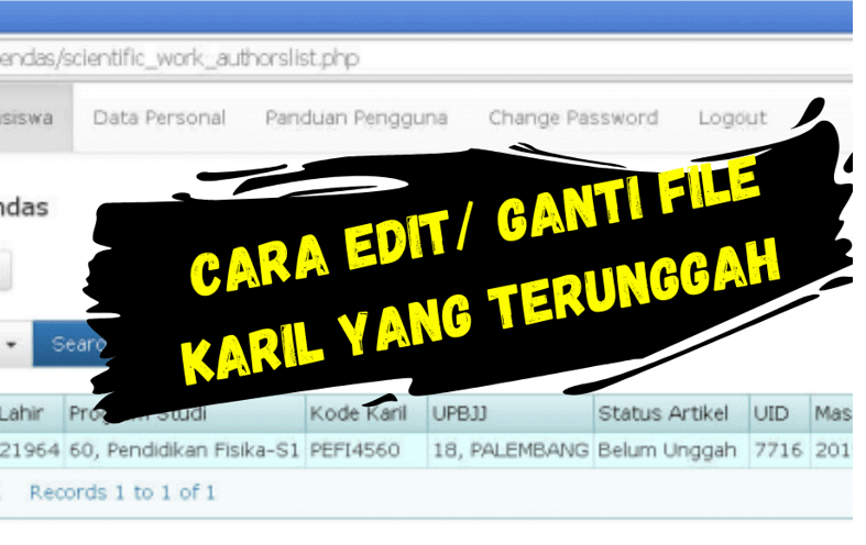 Cara Edit/ Ganti File Karil Yang Di Unggah Pada karil.ut.ac.id